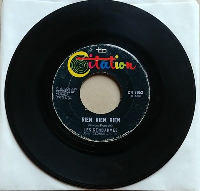 LES GENDARMES Rien, Rien, Rien/L'anneau D'Amour 45 Citation SOUL BEAT '68 FRENCH