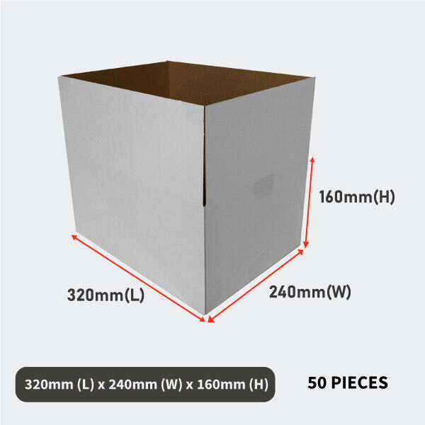 50 x Mailing Boxes 320 x 240 x 160mm Regular Slotted Shipping Packing Carton Box