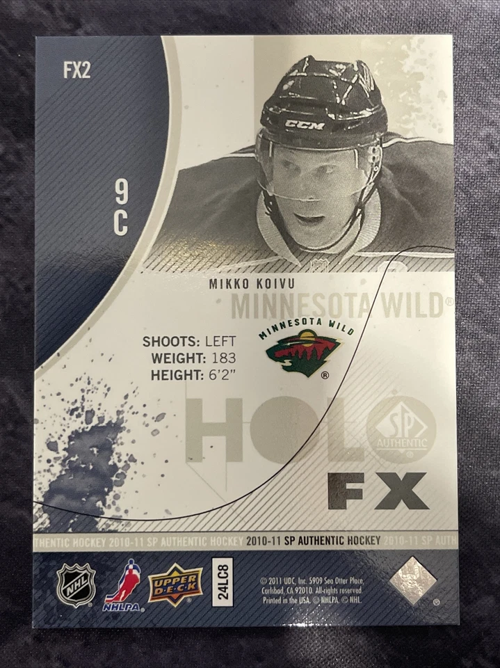 2010-11 SP Authentic Holo FX FX2 Mikko Koivu Minnesota Wild - Image 2 of 2