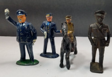 Barclay Manoil Grey Iron Lead Toy Soldier Horse Policeman Lot of 4 Vintage 10