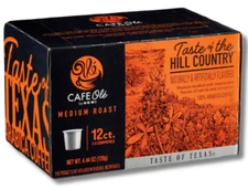 CAFE Olé Medium Roast Taste of the Hill Country Coffee Single Serve Cup 12CT