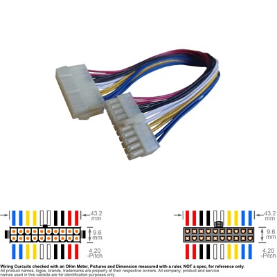 Cable Internal DC Power Supply ATX Extension 20-pin 12'' 20AWG