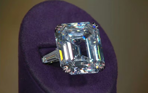 Elizabeth Taylor 35ct Asscher Baguette Krupp Lab Created Diamond Ring 925 Silver - Picture 1 of 10
