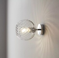 Globe wall light sconce contemporary clear glass shade - New
