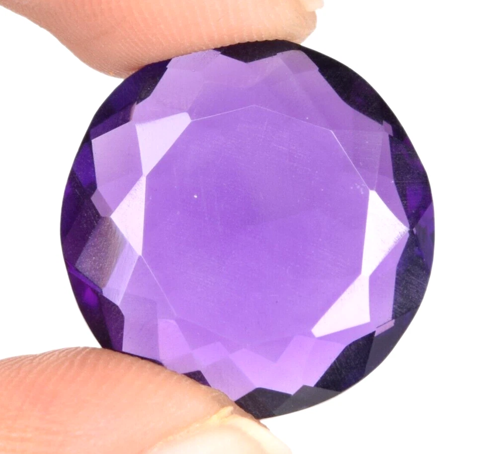 AAA+ Purple Amethyst 77.05 Ct. Round Cut Loose Gemstone for Engagement Women/Her - Image 2 of 4