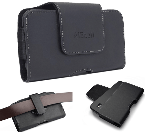 For iPhone 16/15 Pro Max, 16/15 Plus, Leather Pouch Holster Swivel Clip Case - Picture 1 of 6