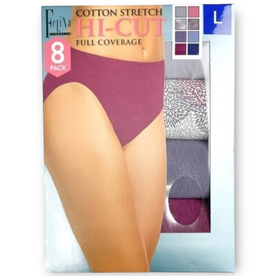 Nuevo en caja Bragas Felina Algodón Elastizadas Corte Alto Paquete de 6 Grandes Multi Sin Etiquetas para Mujer Foto 2 de 3