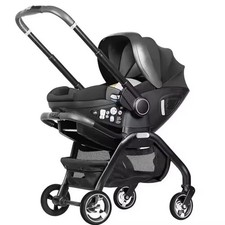 Kiddie Poussette 1 place noir avec siège auto inclus, panier rangement, canopy