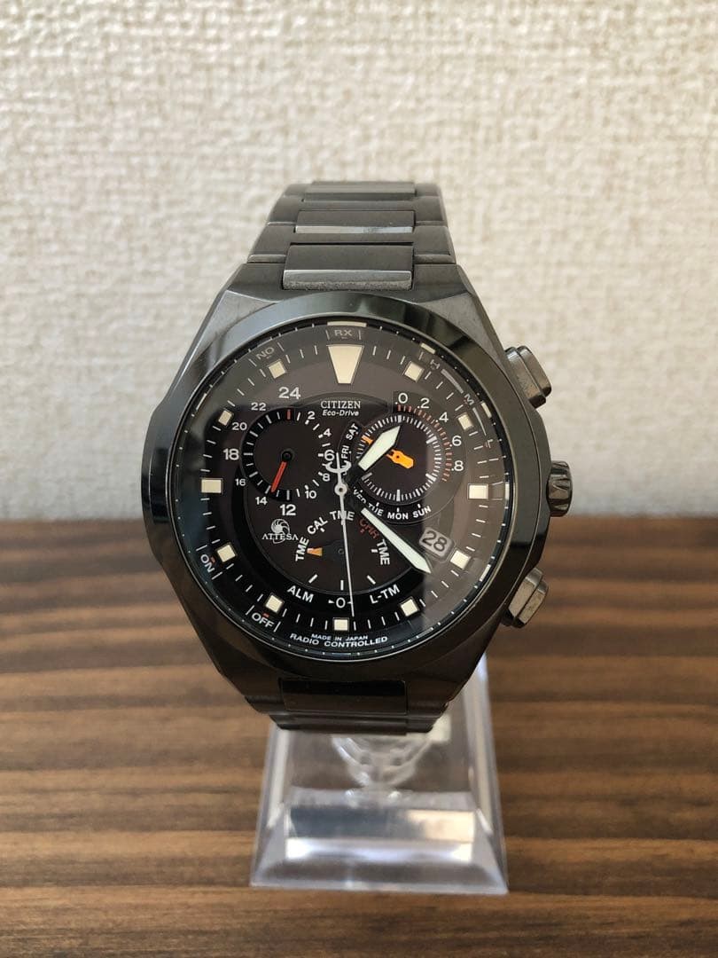 Citizen Attesa ATP53-2703 E610 Black Titanium Chronograph Radio Solar Watch