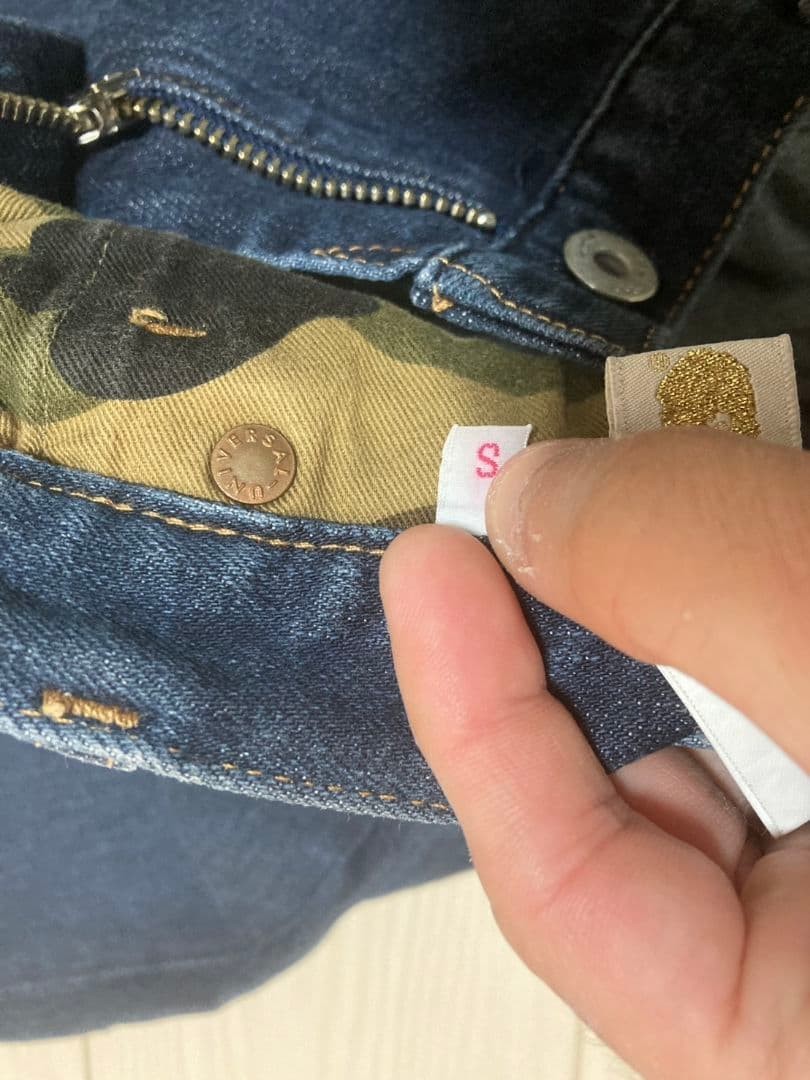 A BATHING APE Slim Fit Denim Pants Jeans Blue W 39cm BA0226213 thumbnail 8