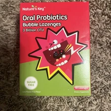 Nature's Key Oral Probiotic Bubble lozenges 3 Billion CFU Probiotics 60 Count