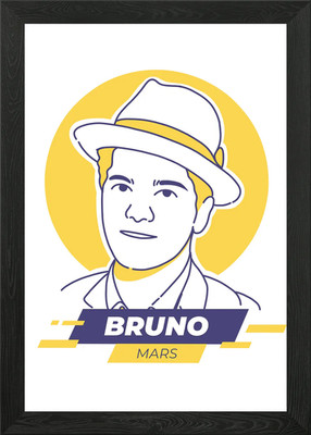 Bruno Mars Illustration gerahmtes Wandbild Poster Leinwanddruck Bild