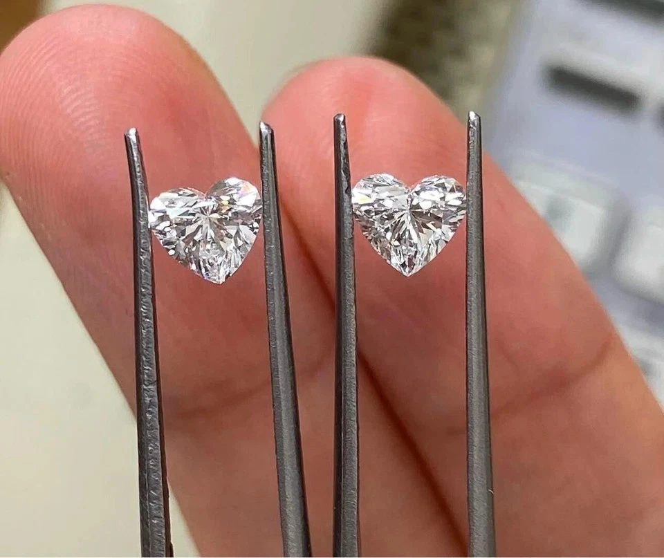 Heart Cut Lab-Grown Diamond Pair 6.00 Ct D Color VVS1 Clarity IGL Certified 5NSF - Image 2 of 3
