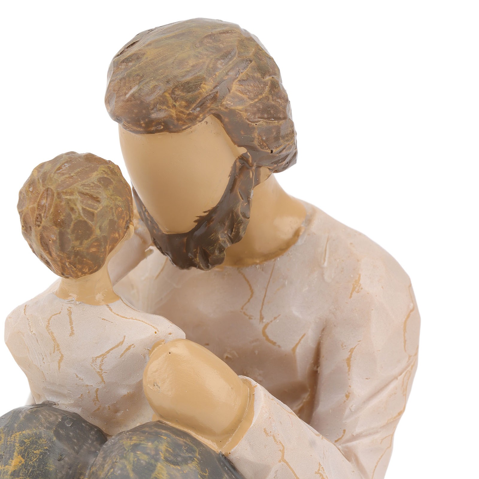 Father& Son Statue Hand Painted Lifelike Appearance Resin Family Figurine For