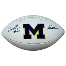 Denard Robinson Autographed Michigan Wolverines Logo Football w/ "Shoelace" - JS