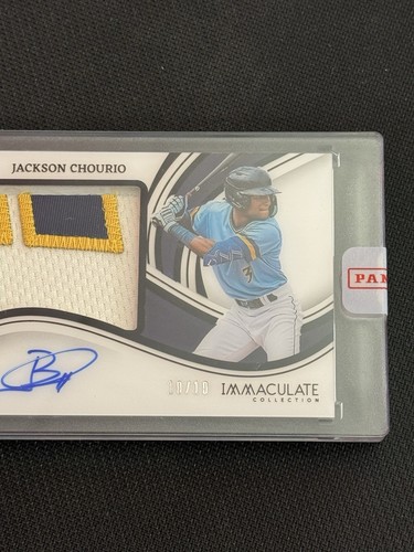Jackson Chourio 2023 Panini Immaculate Autograph Jersey Patch #10/10 Auto - Bild 3 von 6