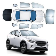 8 PCS Sun Shades for Mazda CX5 Windshield Sunshade, 2-Layer Full Window Shades
