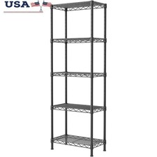 Heavy Duty Adjustable Metal Storage Shelf Utility Rack 5 Tier Organization New