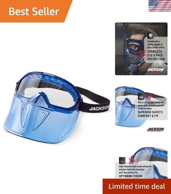 GPL500  Safety Goggles with Anti-Fog Lens and Flip-Up Face Shield - Blue