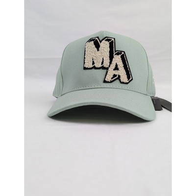 Amiri Q:2 Chenille MA Patch Canvas Hat/Cap in Frosty Green BNWT OS