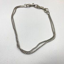 Silver Tone Rhinestone Purse Strap Chain Handle 2 Row Crystal Shoulder Bag