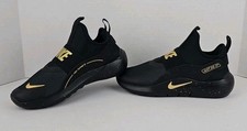 Nike Kids Sz 2.5Y Flex Runner 4 SE Black/Metallic Gold IM6736 001