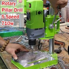 710w Rotary Pillar Drill 5 Speed Heavy Duty Bench Press Drilling Table Stand
