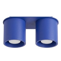 Deckenleuchte Aluminium Ultramarin 2-Flammig GU10 L:26 Cm Deckenlampe Wohnzimmer