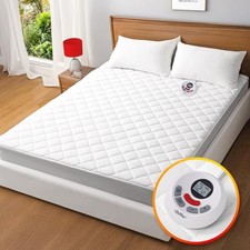Heated Mattress Pad Size,Electric Mattress Pad with Preheat Twin XL White