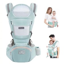 Baby Carrier Newborn to Toddler, Ergonomic M Position 6 in1 Baby Carrier with Hi