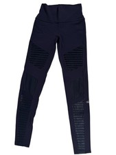 Alo Yoga Leggings Womens Small Navy Blue Moto Gym Running Active Pants