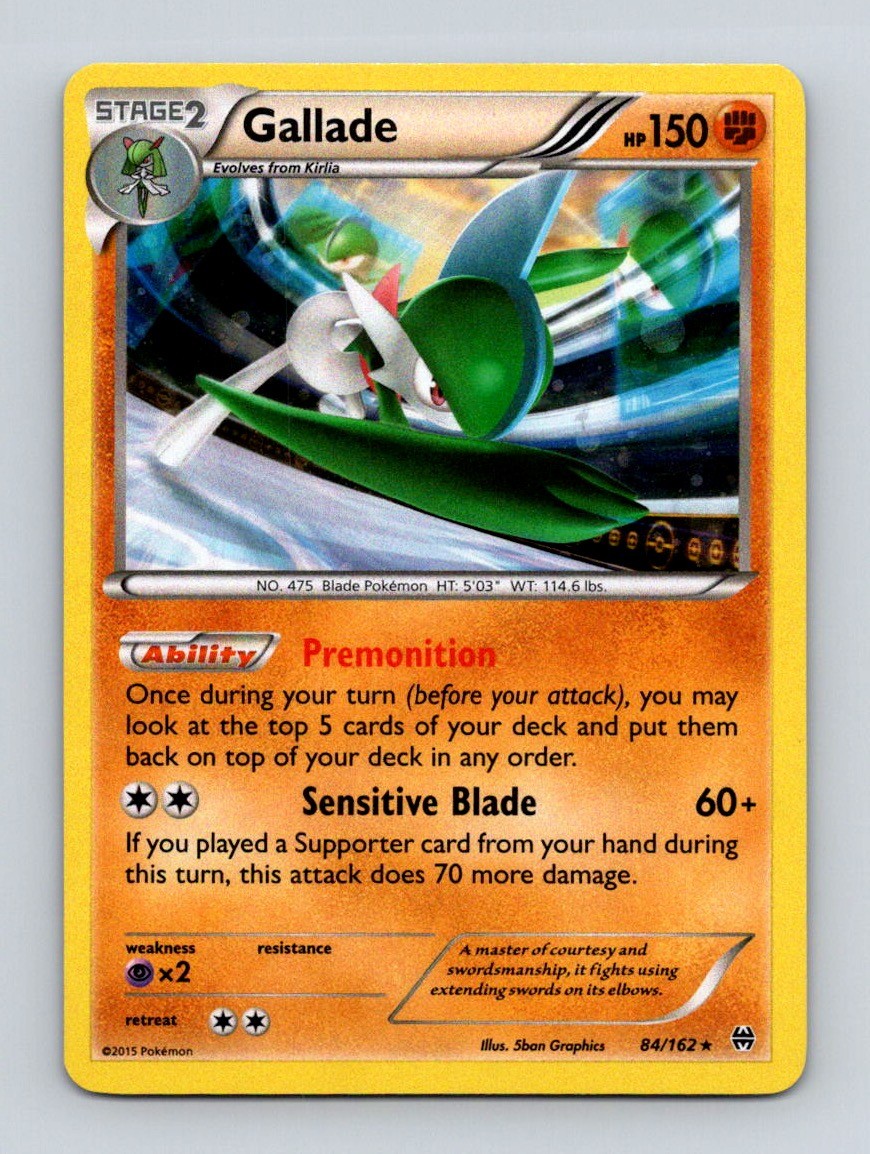 Gallade 84/162 Holo Rare BREAKthrough Pokemon Near Mint