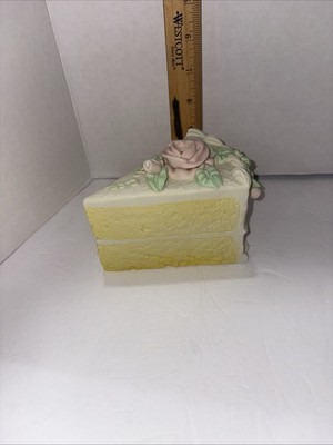 Cake Slice Porcelain , Department 56 Bisque Oil Lamp. Vintage  C14
