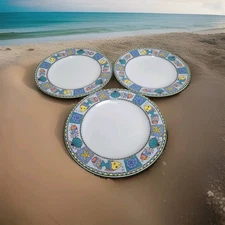 Vintage Studio Nova “Beach Party” Salad Plates – Set of 3 – 8.25" – Y0289