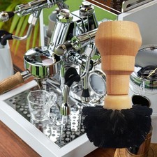 Protable Espresso Tamper Cleaning Brush Coffee Grinders Cleaning, with Wooden