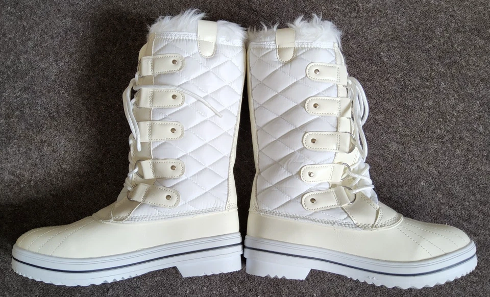 POLAR Women's Tall Winter White Snow Boots - UK Size 6 - Image 3 of 4