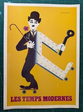 CHARLIE CHAPLIN, TEMPS MODERNES, 1936, PAR LEO KOUPER, RARE TIRAGE D'ART 1997