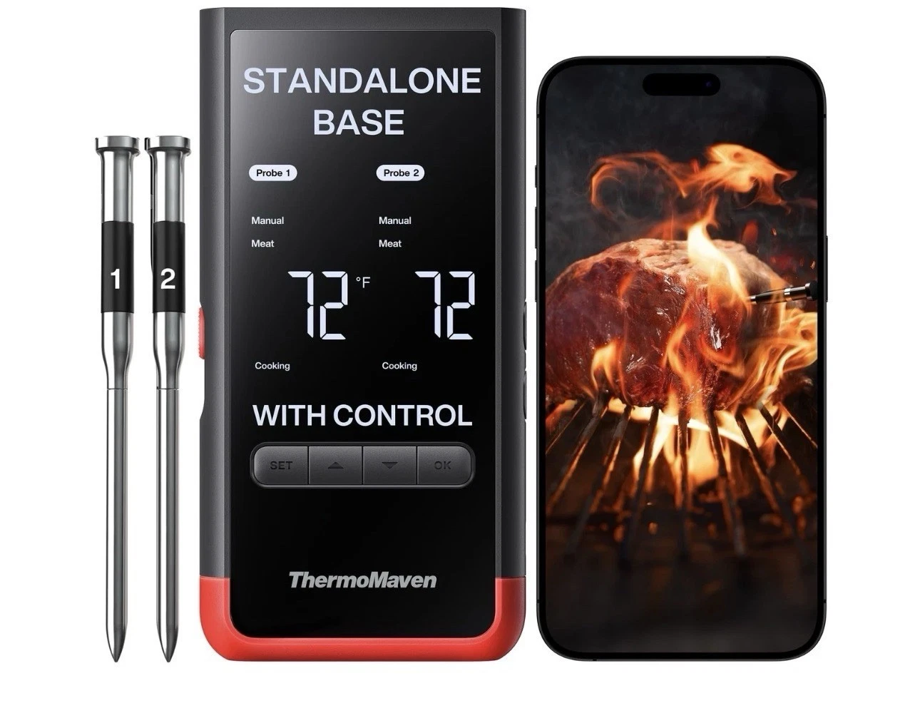 ThermoMaven P2 Wireless Thermometer WT02 - 2 Probe Set + Standalone Base, WiFi
Opens in a new window