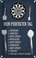 Blechschild 30X20 Cm Mein Perfekter Tag Darts Spiele Sport Hobby Spruch Zitat De