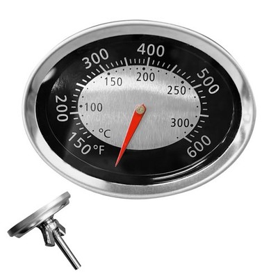 60070 Grill Thermometer for Weber Q120 Q220 Q1200 Q2200, Oval Q Temp Gauge Acces