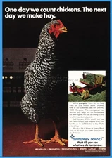 1970 Sperry Rand UNIVAC 9200 Computer chicken New Holland bale wagon ad