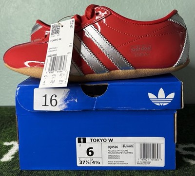 US Women s 6/Youth 5 - Adidas Tokyo  Patent Red Silver Metallic Gum  JQ0596