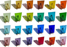 24 Pcs Stained Glass Sheets 4 X 6 Inch Vibrant Mixed Colors Art Glass Supplies V