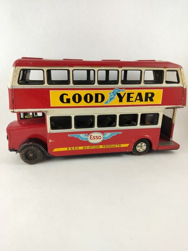 Tinplate Friction Drive London Double Decker Bus ATD Made in Japan Vintage 