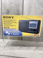 Sony ICF-36 Portable Weather Radio Black original box Manual