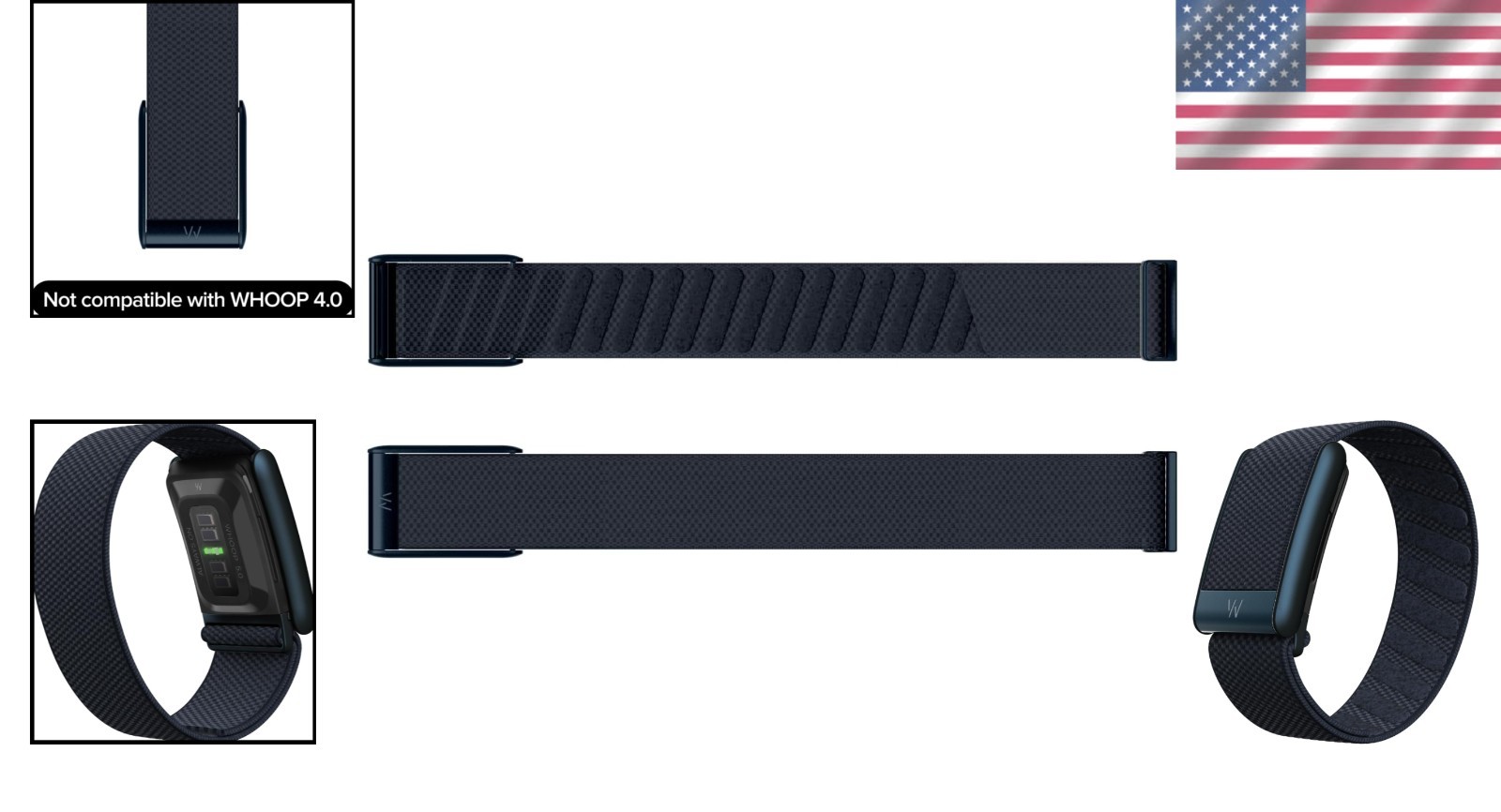 5.0/MG SuperKnit ECG Compatible Band for Active Lifestyles - Midnight Color