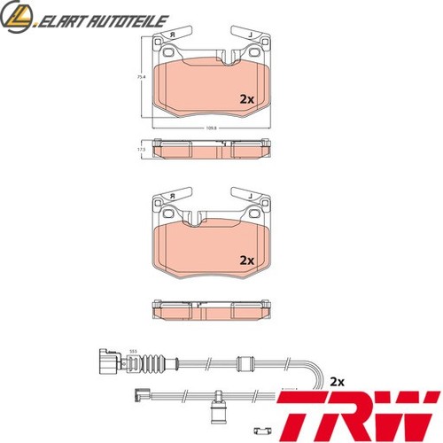 BREMSBELAGSATZ SCHEIBENBREMSE GDB2543 FÜR LEXUS RCGS 2UR-GSE 5.0L 8cyl RC