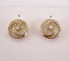 14K Yellow Gold Plated Lab Created Diamond Round Cut 2Ct Women stud Earring