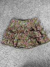 Limited Too Girls Size 14 Brown Floral Ruffle Skort Built-In Shorts Retro Y2K