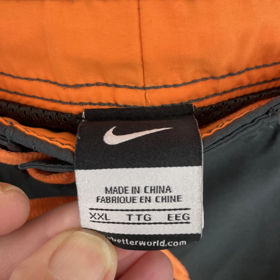 Bañador Nike para hombre 2XL XXL 44 negro y naranja con cordones bolsillos en la cintura Foto 3 de 4